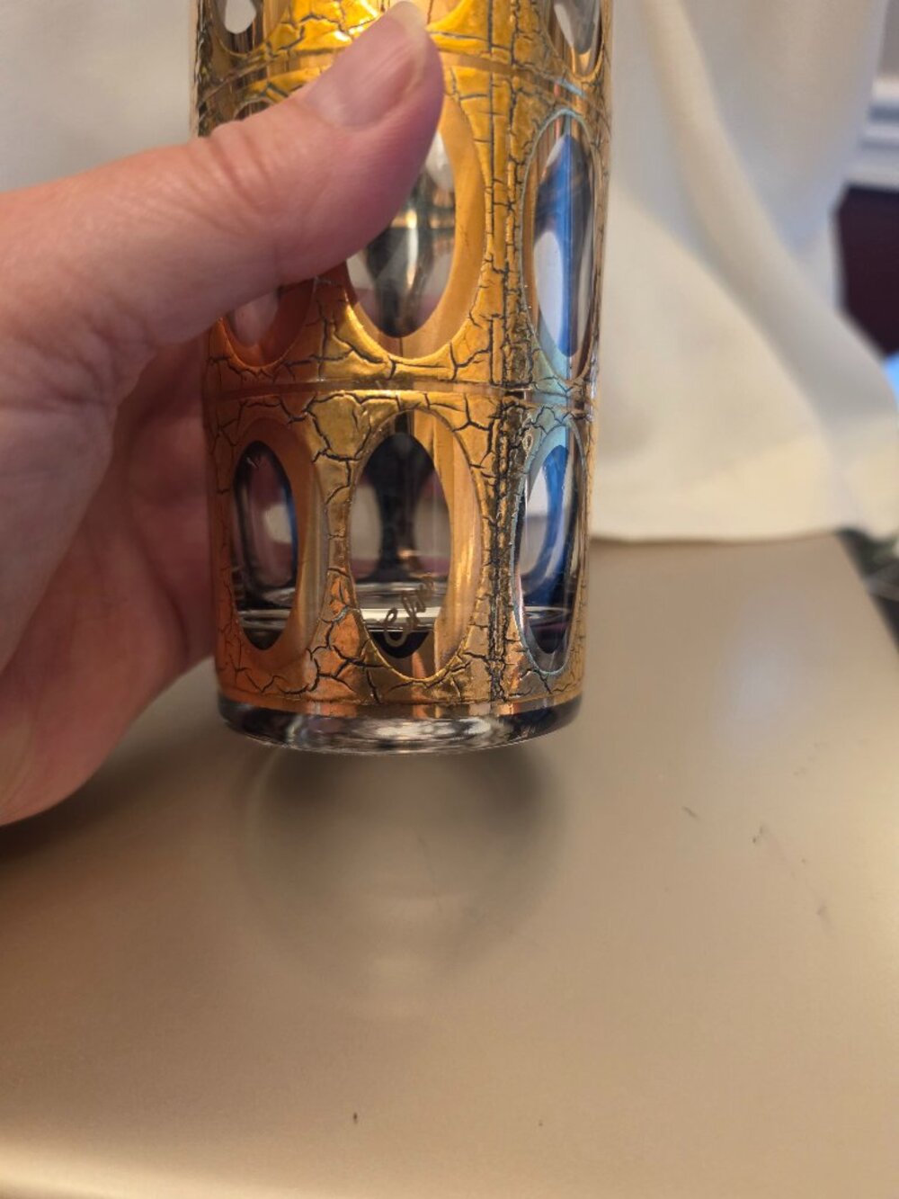 VTG Culver MCM Pisa 22k Gold Highball Glass Tumbler Set of 8
